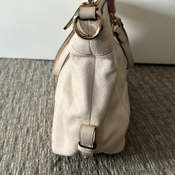 Coach Chalk White Pebbled Leather Lenox Satchel F59325 - Picture 12 of 16